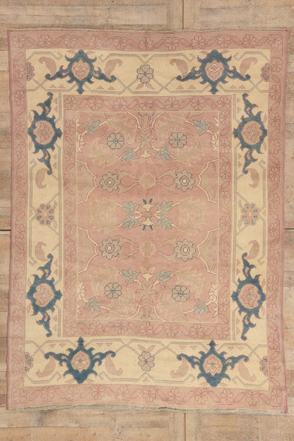 6 x 8 - Pink Vintage Turkish Oushak Rug - 53055