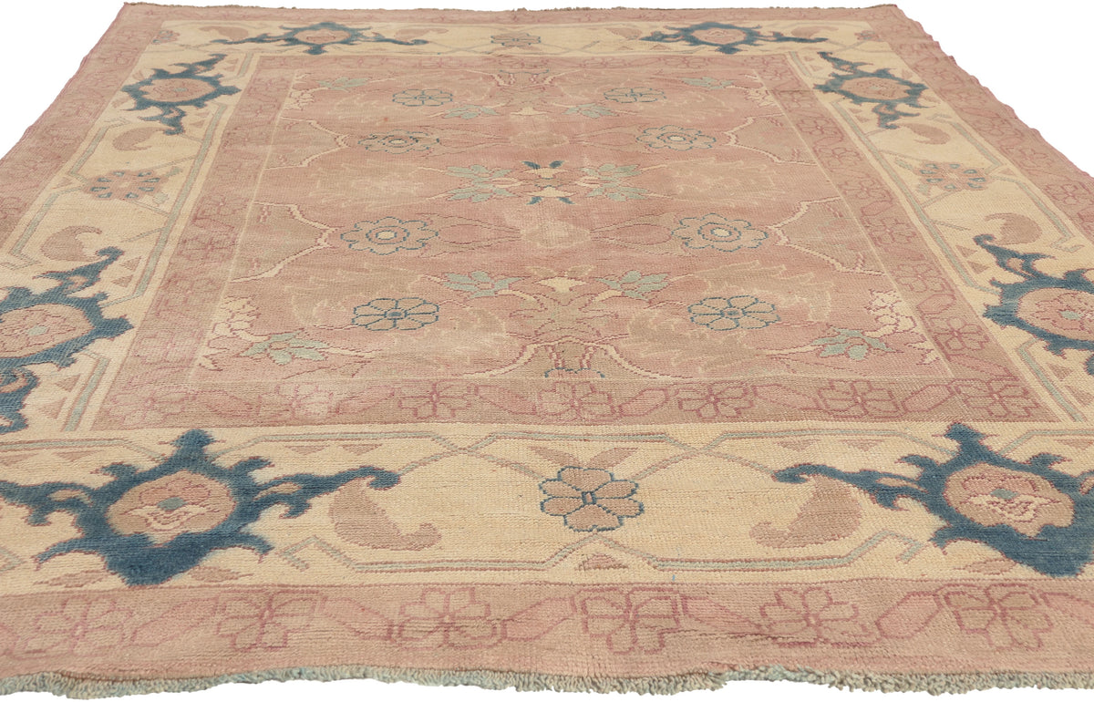6 x 8 - Pink Vintage Turkish Oushak Rug - 53055