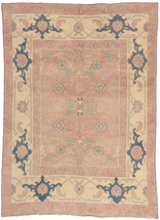 6 x 8 - Pink Vintage Turkish Oushak Rug - 53055