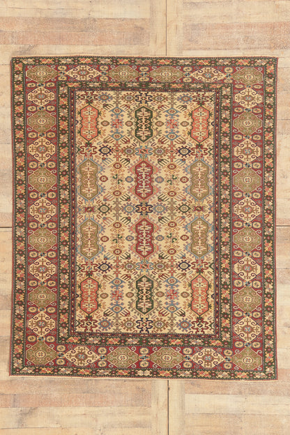 5 x 7 Beige Vintage Turkish Oushak Rug 53070