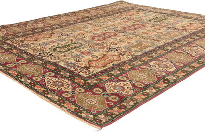 5 x 7 Beige Vintage Turkish Oushak Rug 53070