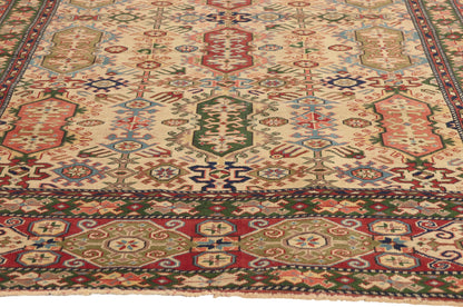 5 x 7 Beige Vintage Turkish Oushak Rug 53070