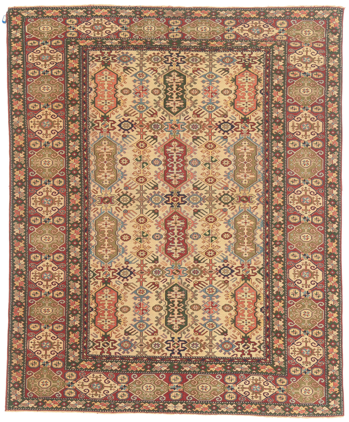 5 x 7 Beige Vintage Turkish Oushak Rug 53070