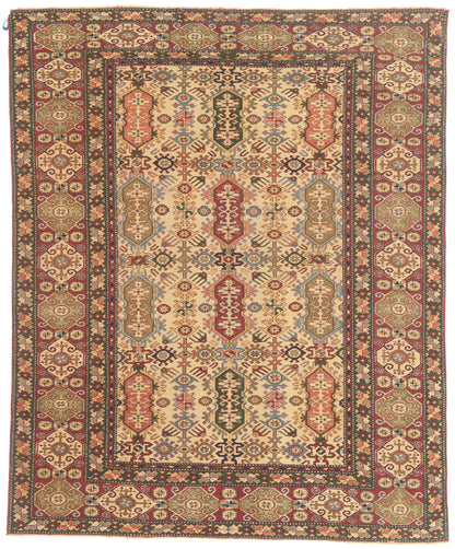 5 x 7 Beige Vintage Turkish Oushak Rug 53070