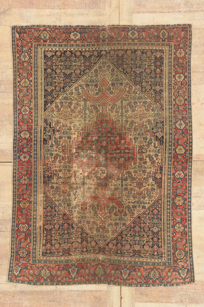 4 x 6 - Beige Antique Persian Malayer Rug - 53141