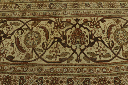 13 x 18 - Brown Antique Persian Tabriz Rug - 53173