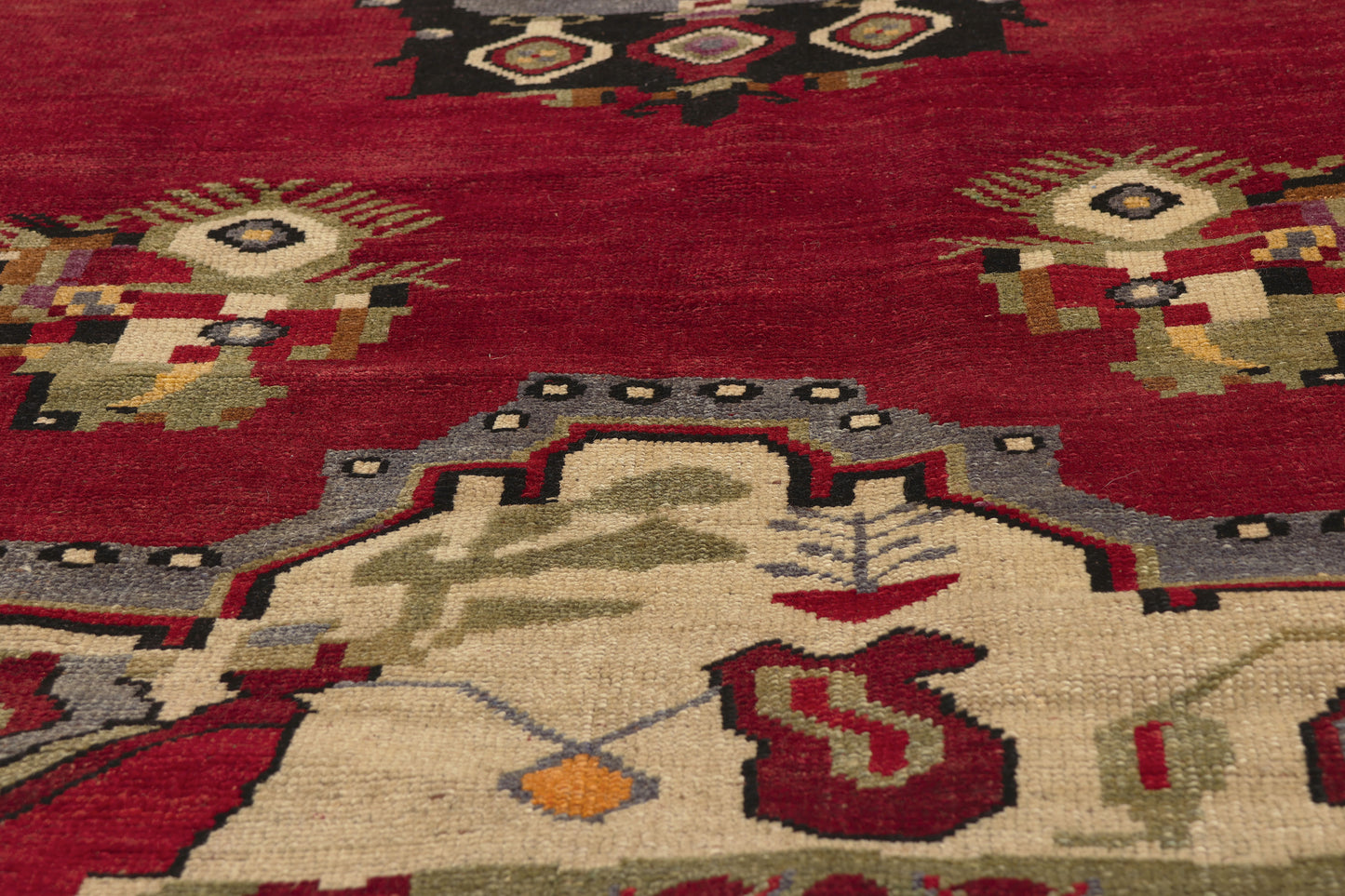 6 x 9 - Red Vintage Turkish Oushak Rug - 53180