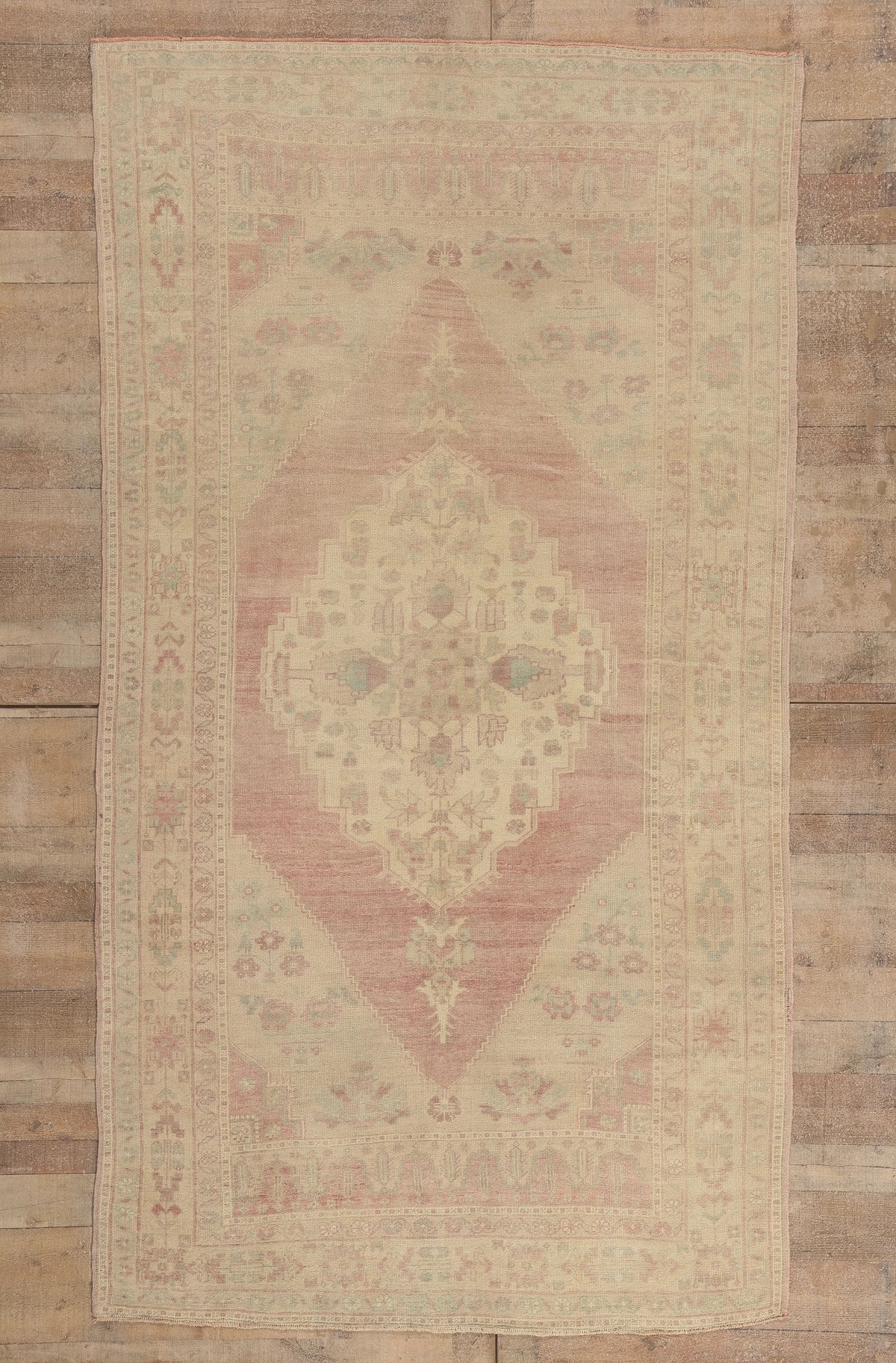 6 x 10 - Brown Vintage Turkish Oushak Rug - 53213
