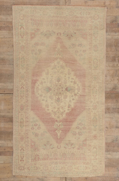 6 x 10 - Brown Vintage Turkish Oushak Rug - 53213