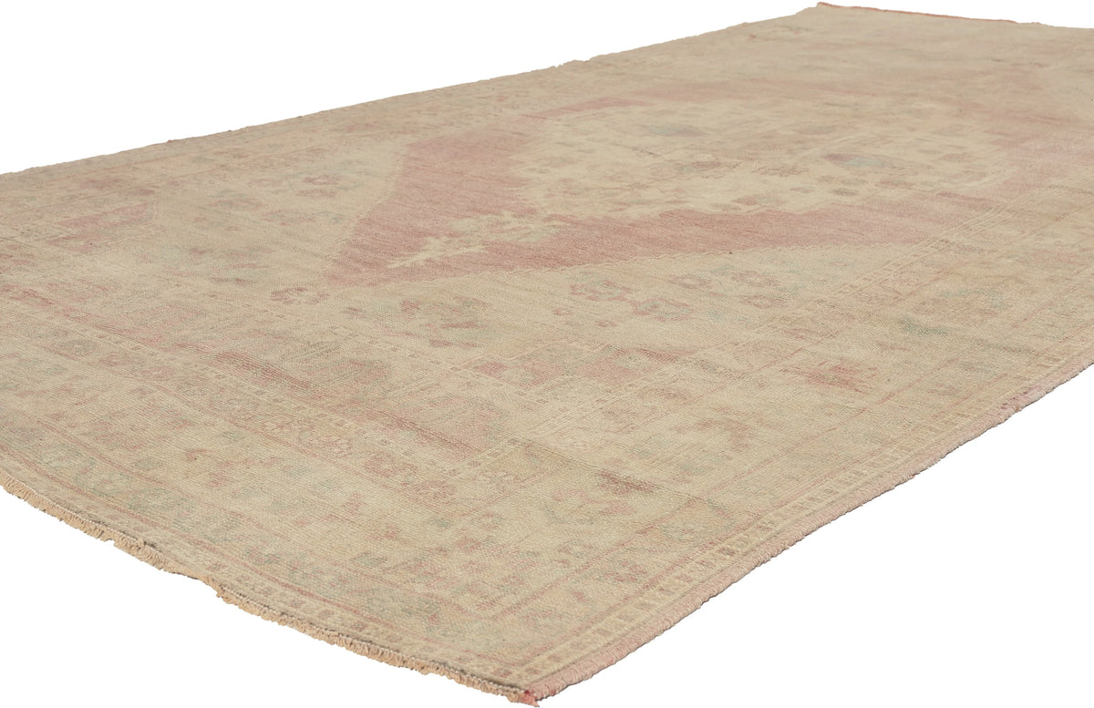6 x 10 - Brown Vintage Turkish Oushak Rug - 53213