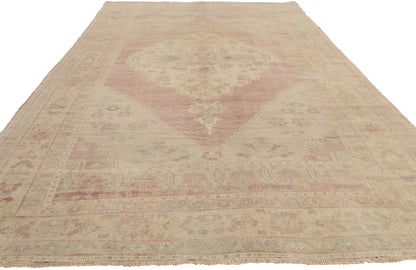 6 x 10 - Brown Vintage Turkish Oushak Rug - 53213