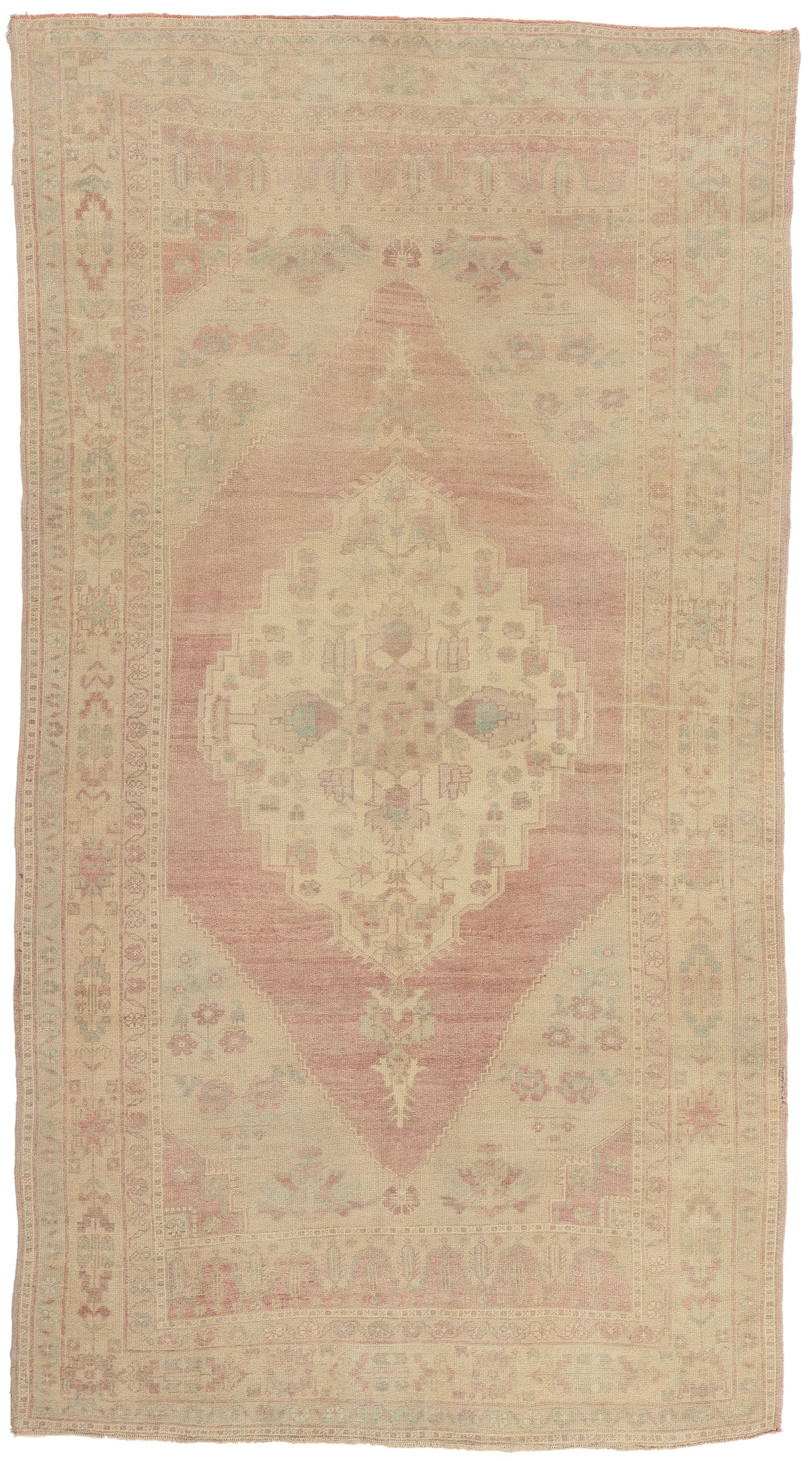 6 x 10 - Brown Vintage Turkish Oushak Rug - 53213