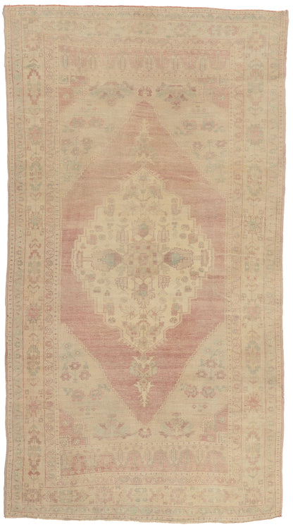 6 x 10 - Brown Vintage Turkish Oushak Rug - 53213