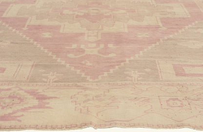 7 x 9 - Beige Vintage Turkish Oushak Rug - 53229