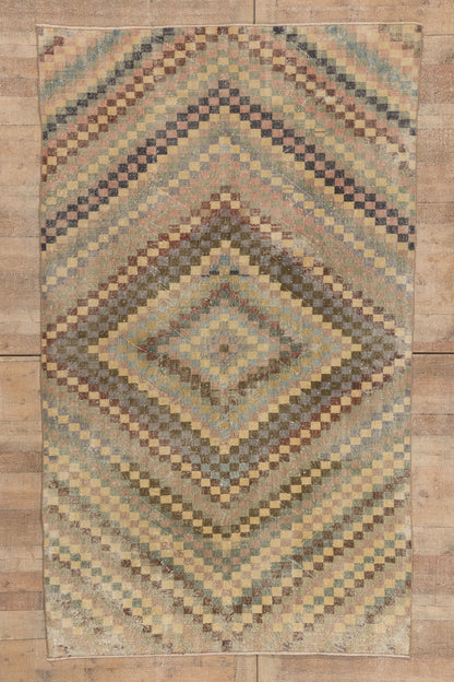 6 x 9 - Beige Vintage Turkish Sivas Rug - 53278