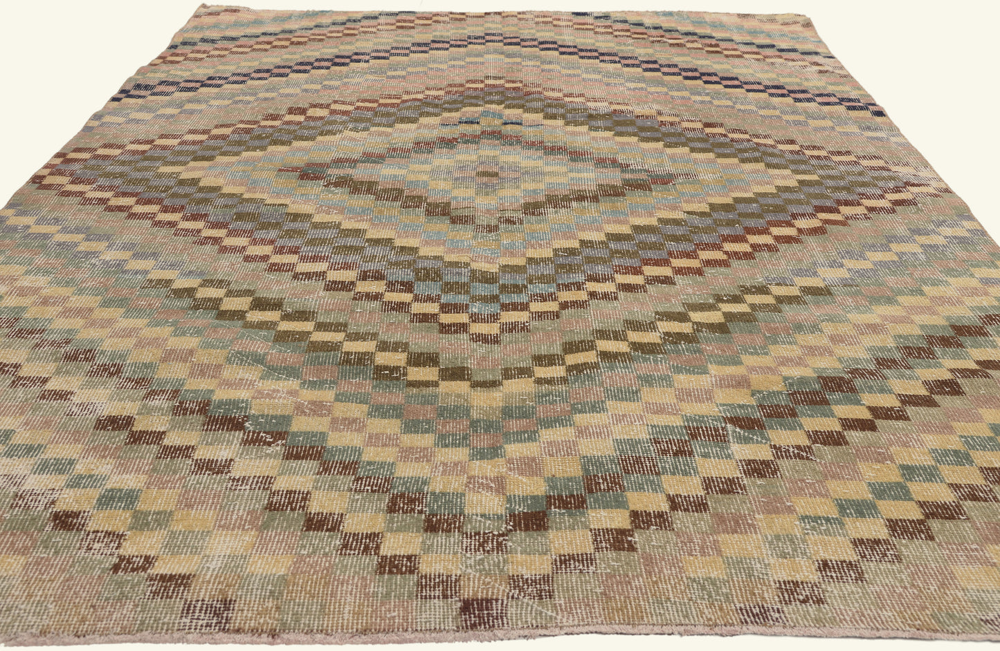 6 x 9 - Beige Vintage Turkish Sivas Rug - 53278