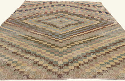 6 x 9 - Beige Vintage Turkish Sivas Rug - 53278
