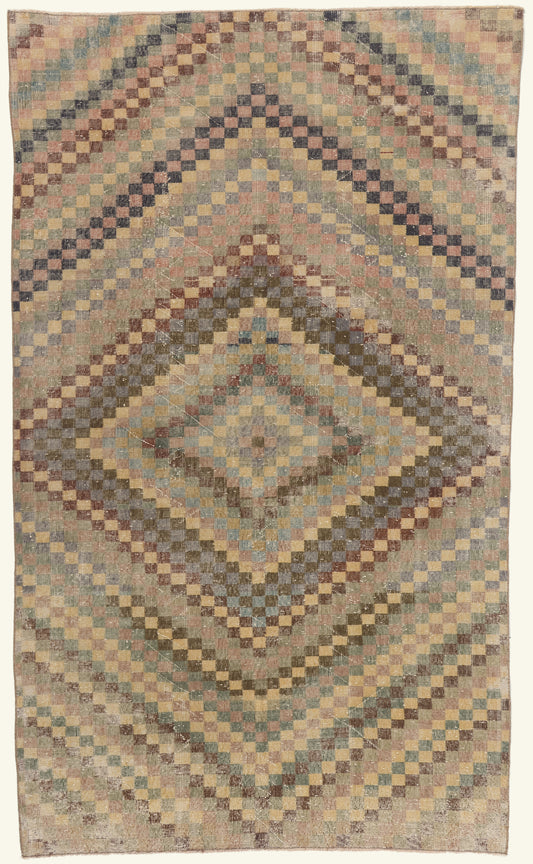 6 x 9 - Beige Vintage Turkish Sivas Rug - 53278