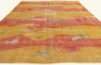7 x 10 - Gold Vintage Turkish Sivas Rug - 53287