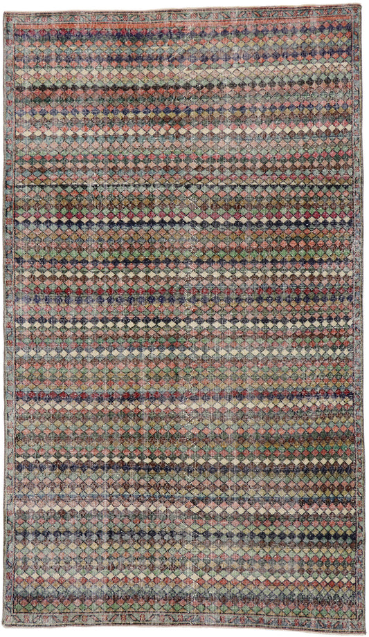 5 x 9 - Blue Vintage Turkish Sivas Rug - 53289