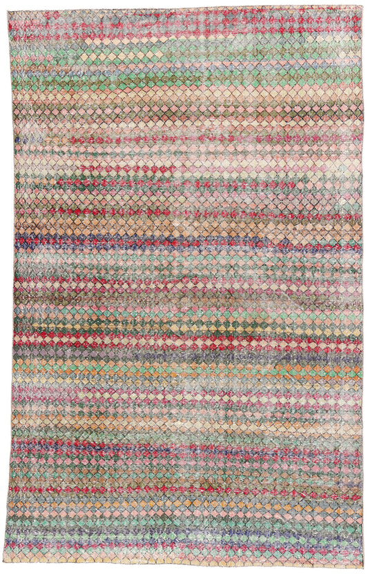 6 x 10 - Green Vintage Turkish Sivas Rug - 53295