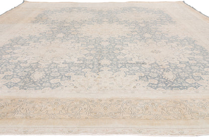 10 x 13 - Beige Vintage Persian Kerman Rug - 53393