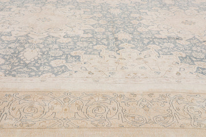 10 x 13 - Beige Vintage Persian Kerman Rug - 53393