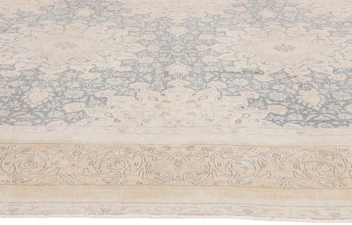 10 x 13 - Beige Vintage Persian Kerman Rug - 53393
