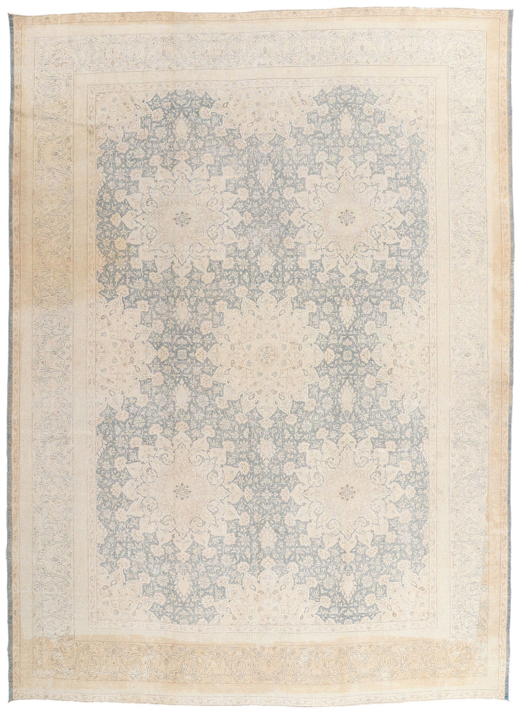 10 x 13 - Beige Vintage Persian Kerman Rug - 53393