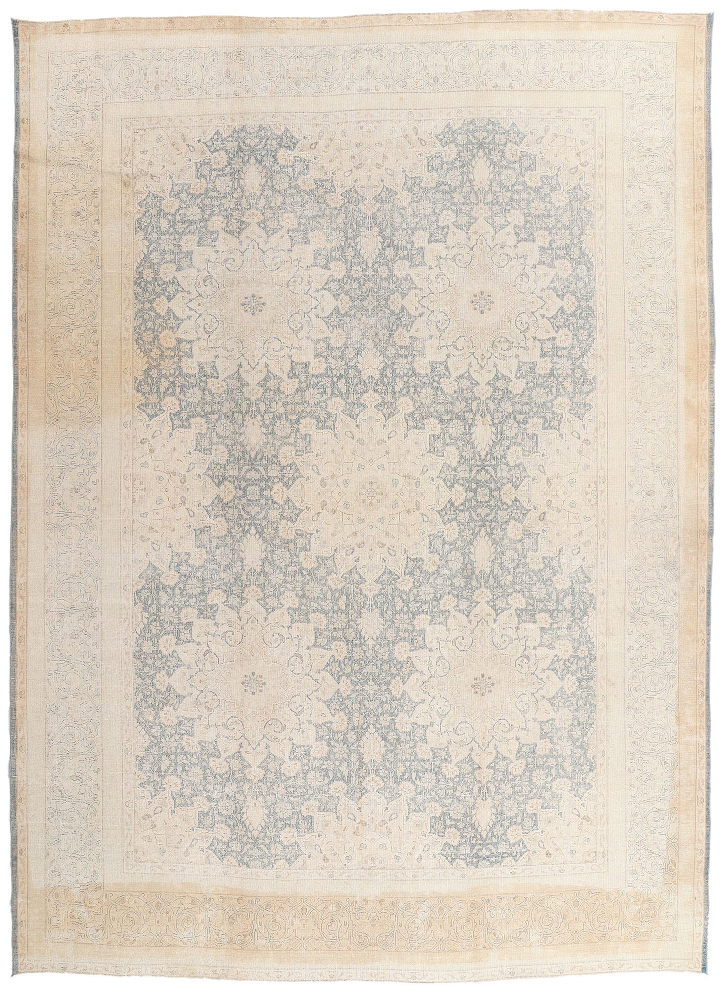 10 x 13 - Beige Vintage Persian Kerman Rug - 53393