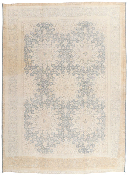 10 x 13 - Beige Vintage Persian Kerman Rug - 53393