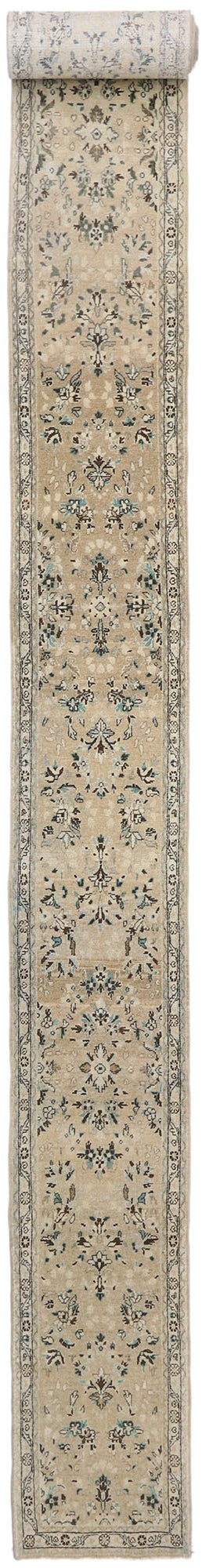 2 x 35 - Beige Vintage Persian Hamadan Rug - 53398
