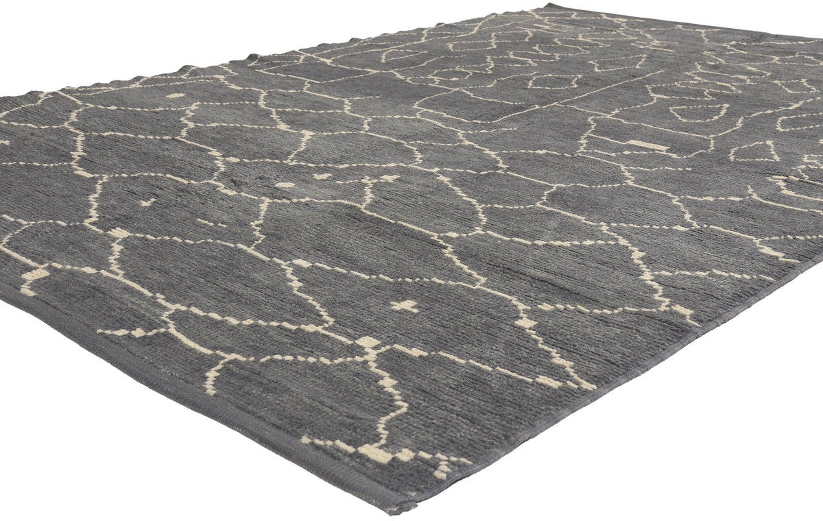 6 x 9 - Charcoal Dark Gray Turkish Moroccan Rug - 53443