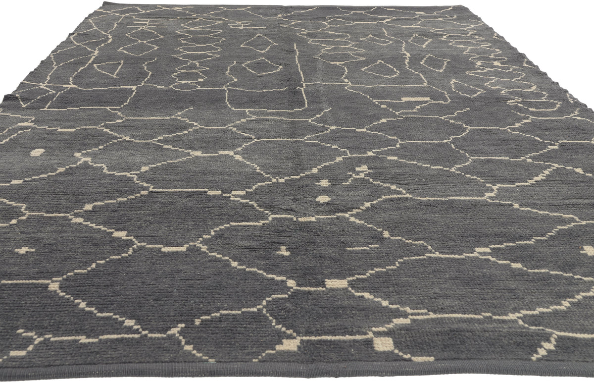 6 x 9 - Charcoal Dark Gray Turkish Moroccan Rug - 53443