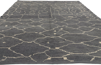6 x 9 - Charcoal Dark Gray Turkish Moroccan Rug - 53443