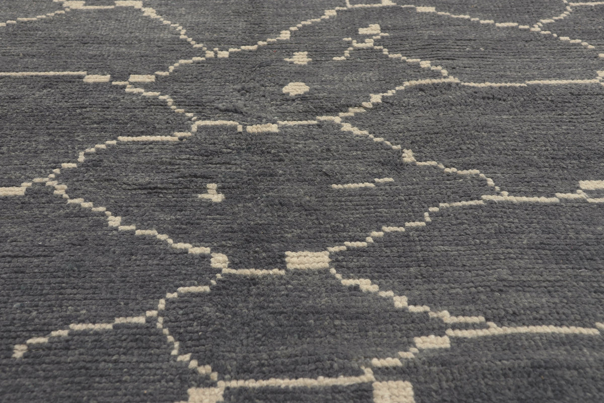 6 x 9 - Charcoal Dark Gray Turkish Moroccan Rug - 53443