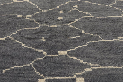 6 x 9 - Charcoal Dark Gray Turkish Moroccan Rug - 53443