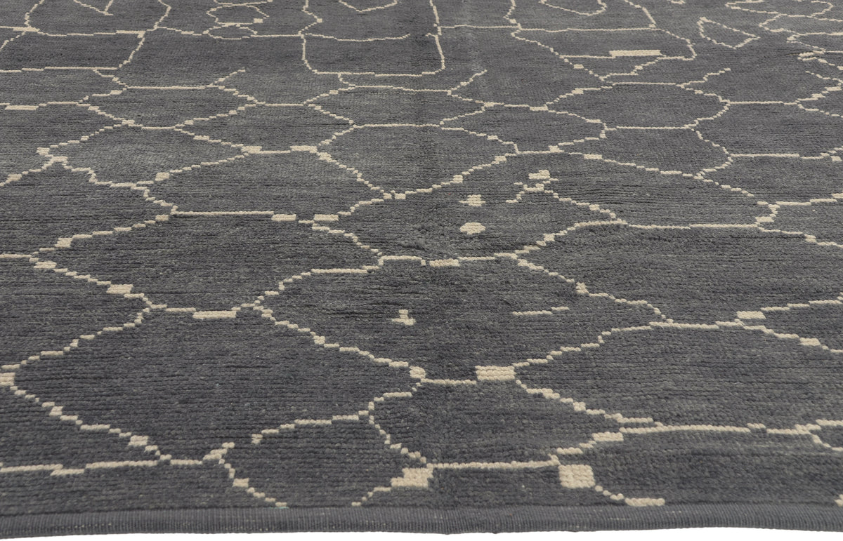 6 x 9 - Charcoal Dark Gray Turkish Moroccan Rug - 53443
