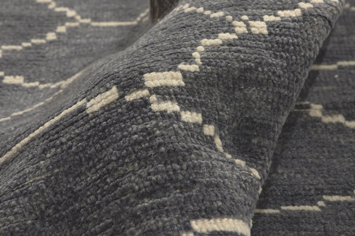 6 x 9 - Charcoal Dark Gray Turkish Moroccan Rug - 53443