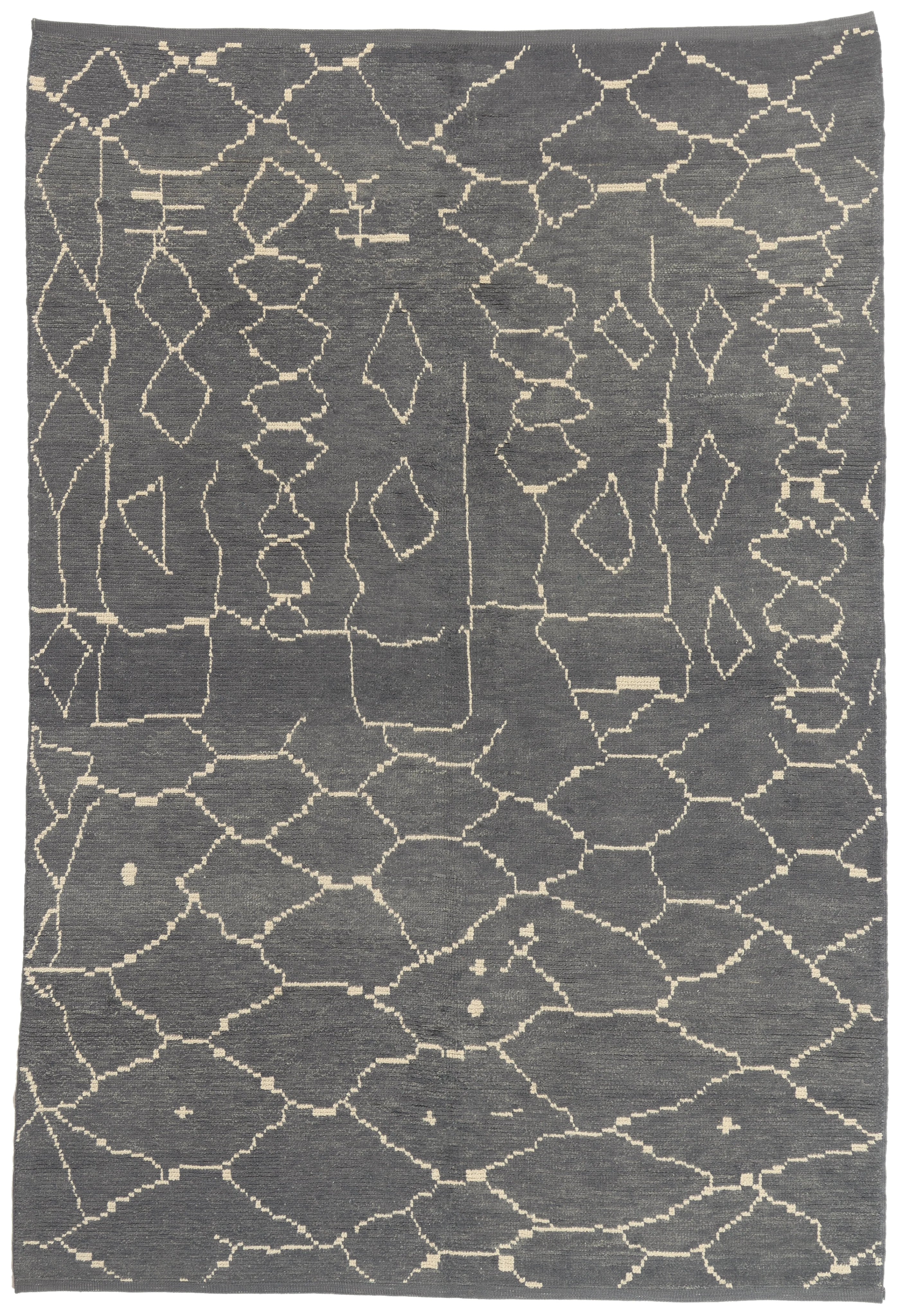 6 x 9 - Charcoal Dark Gray Turkish Moroccan Rug - 53443 | Esmaili Rugs