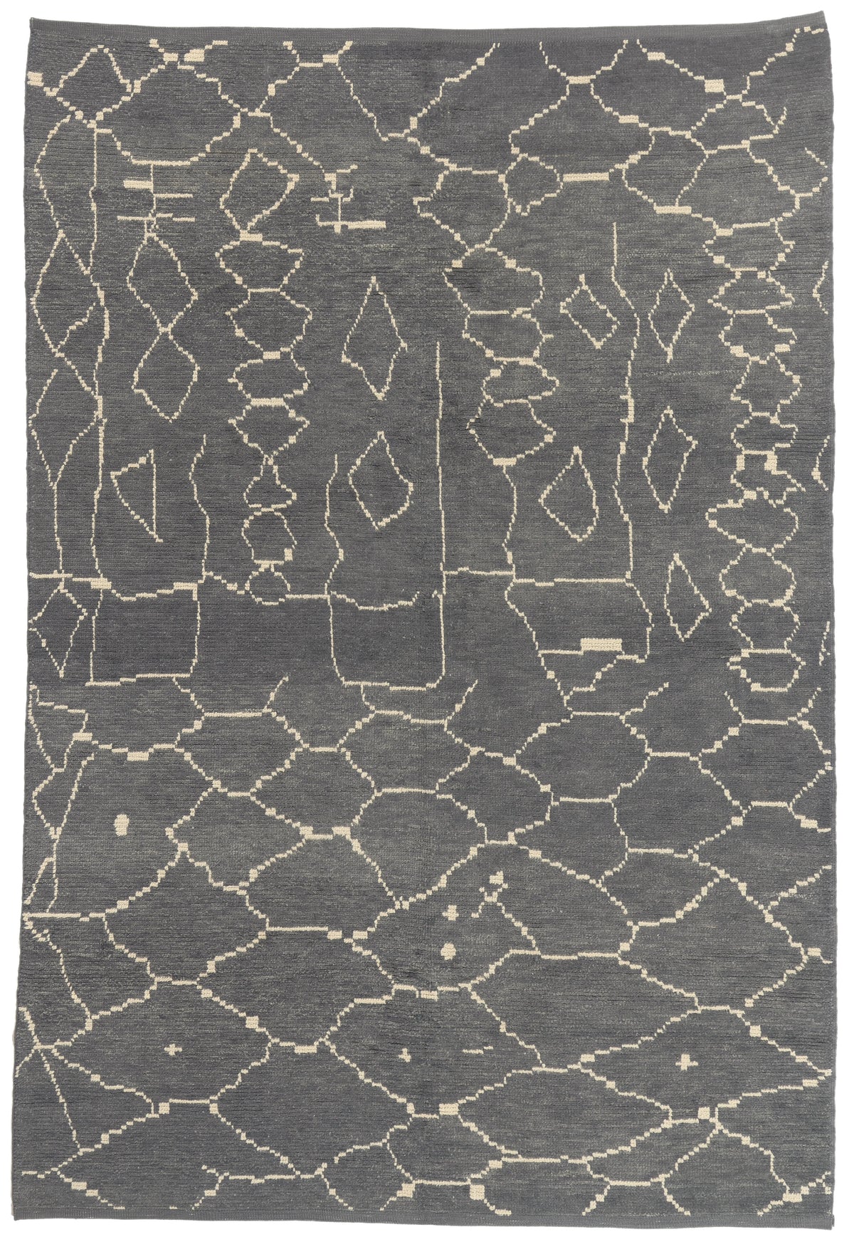 6 x 9 - Charcoal Dark Gray Turkish Moroccan Rug - 53443