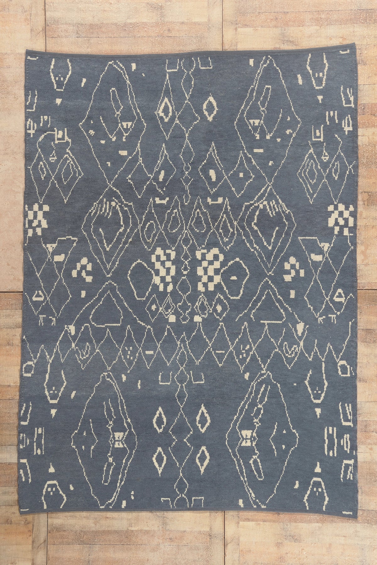 8 x 10 - Navy Blue Turkish Moroccan Rug - 53444