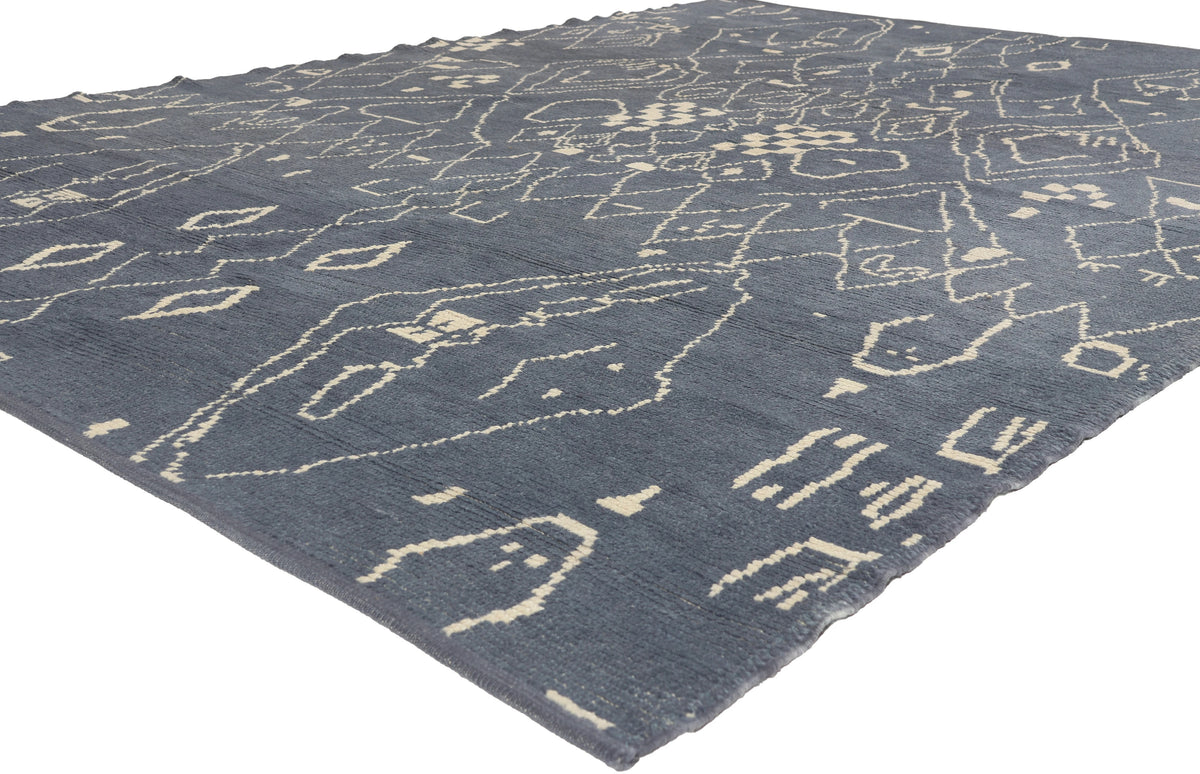 8 x 10 - Navy Blue Turkish Moroccan Rug - 53444