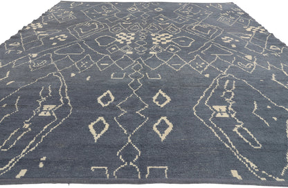 8 x 10 - Navy Blue Turkish Moroccan Rug - 53444