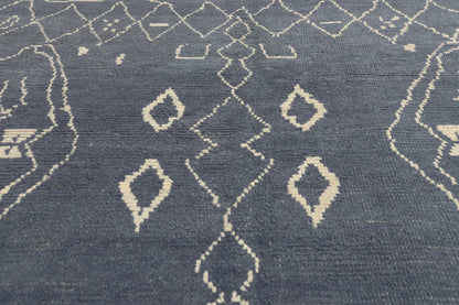 8 x 10 - Navy Blue Turkish Moroccan Rug - 53444