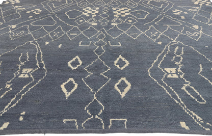 8 x 10 - Navy Blue Turkish Moroccan Rug - 53444