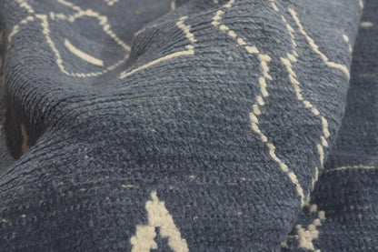 8 x 10 - Navy Blue Turkish Moroccan Rug - 53444