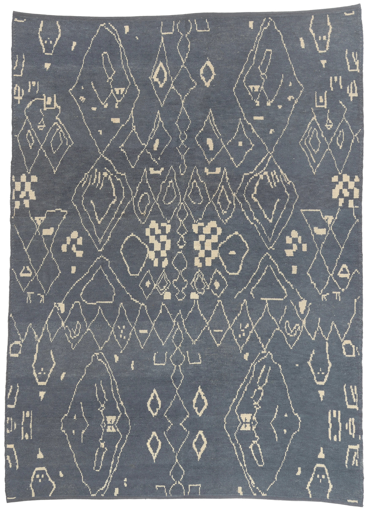 8 x 10 - Navy Blue Turkish Moroccan Rug - 53444