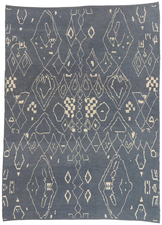 8 x 10 - Navy Blue Turkish Moroccan Rug - 53444
