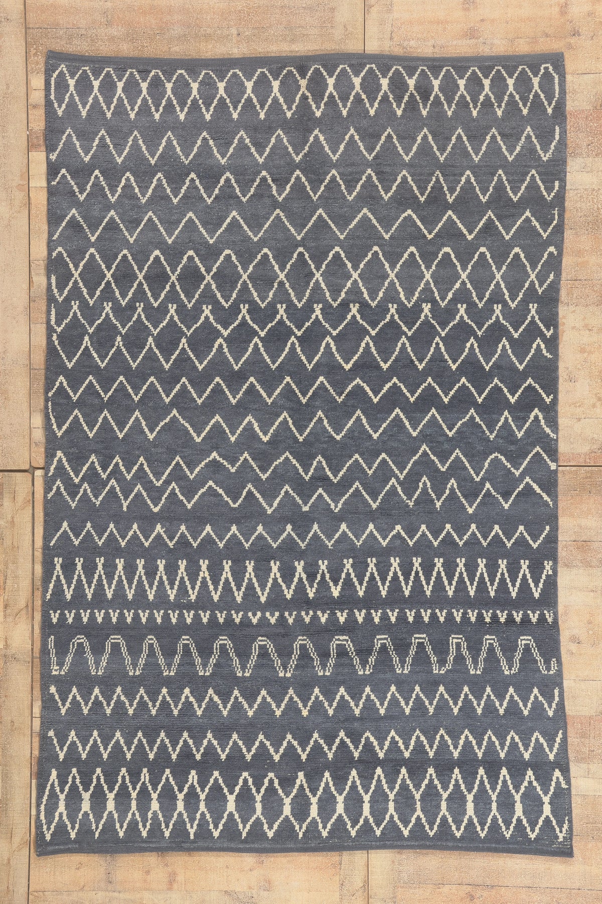6 x 9 - Blue Gray Turkish Moroccan Rug - 53452